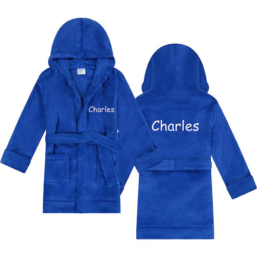 Alwyn Home Brookmont Fleece Above Knee Bathrobe with Pockets and Hood